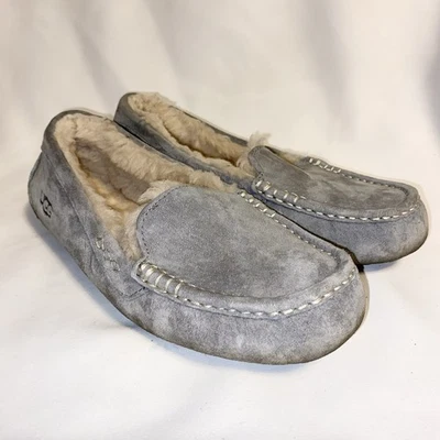 Pantuflas Mocasín Grises Ansley para Mujer UGG Talla 10 Suave Acogedora Cálida ¡Excelente Forma! Foto 1 de 4