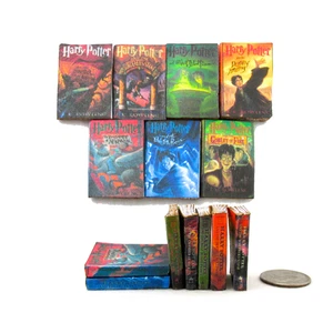 1:6 Scale HARRY POTTER Miniature Book 7 Pc PROP Books Faux Wizard Magic Spells - Picture 1 of 13