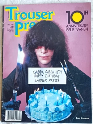 Trouser Press Magazine Joey Ramone Cover 10th Anniversary Issue April 1984 Q5 Foto 1 de 2