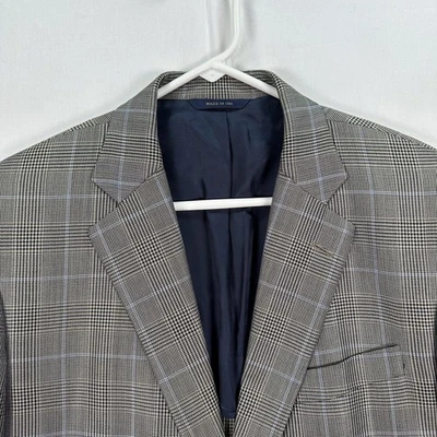Blazer Brooks Brothers Saxxon 1818 Madison para Hombres 42R Gris Lana Glen Cuadros Usado en Excelente Condición Foto 1 de 4