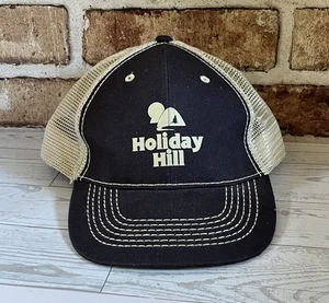 Holiday Hill Strapback Hat Navy Beige One Size Adjustable Vitronic Vintage - Picture 1 of 6