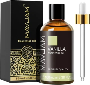 MAYJAM Vaniglia Olio Essenziale 100ml Aromaterapia per Casa e Guardaroba - Foto 1 di 8