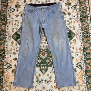 Vintage Wrangler Jeans Mens 34x30 Light Wash Denim Pants Distressed Workwear - Picture 1 of 5
