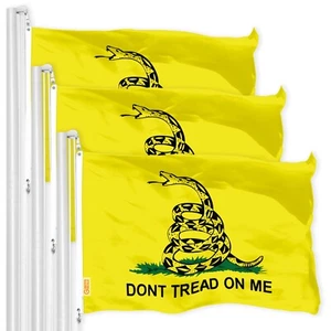 3 PACK of Gadsden Dont Tread on Me Tea Party 3x5 FT Printed Flag 150D Polyester - Picture 1 of 6