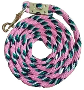 Cuerda de plomo redonda de nailon poli caballo 80 pulgadas con latón giratorio a presión rosa múltiple - Imagen 1 de 2