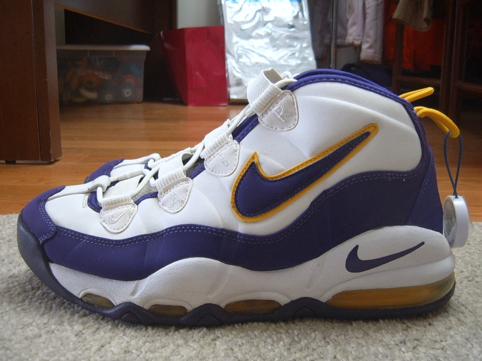 Size 10 - Nike Air Max Uptempo Los Angeles Lakers Derek Fisher Shoes Please Read - Image 1 of 4