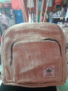 Mochila de cáñamo natural tamaño pequeño correas ajustables totalmente forradas gitano boho - Imagen 1 de 4