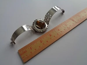 Unique Vintage Sterling Silver Bracelet Tiger Eye - Bild 1 von 12