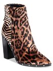 ALDO Womens Brown Tiger Leopard Ibalenna Pointed Toe Block Heel Booties 6.5 B