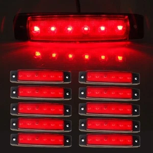 10 Clearance Red Light Side Marker 6Led for Van Truck Trailer Truck 12V - Imagen 1 de 7