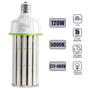 120W LED Corn Bulb E39 Large Base 5000K AC 480V For Warehouse Garage Shop Lights - Picture 1 of 13