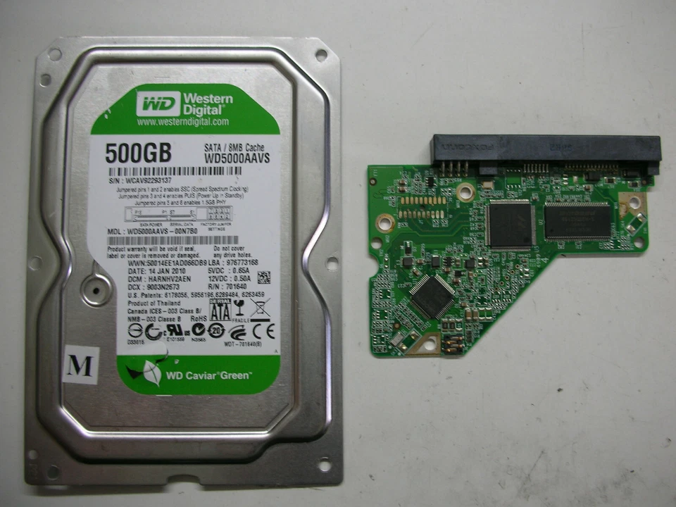 Electronics PCB WD Caviar Green 500GB WD5000AAVS-00N7B0 2061-701640-300 ACD1 - Image 1 of 1