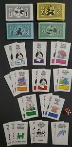 1999 Monopoly Junior - Chance Cards, Money & Die ONLY - Replacement Part/Pieces