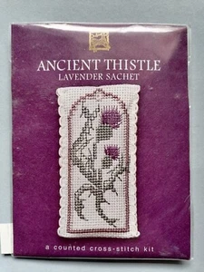 Ancient Thistle Lavender Sachet Counted Cross Stitch Kit - Textile Heritage - Picture 1 of 3