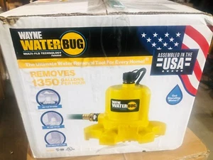 Wayne WWB WaterBUG Submersible Pump 1/6 hp .16 hp 1350 gph open box tested