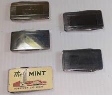 5 vintage money clip/ pocket knives - knife blade and file
