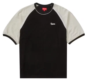 SS23 SUPREME TERRY RAGLAN SS S/S TOP BLACK SZ XXL - Picture 1 of 3