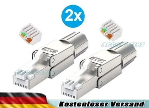 Netzwerk Stecker RJ45 Cat7 LAN Netzwerkstecker Werkzeuglos geschirmt Metall - Afbeelding 1 van 2