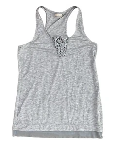 Camiseta sin mangas trenzada Nanette Lepore Play talla S espalda deportiva gris jaspeado activa nueva sin etiquetas - Imagen 1 de 10