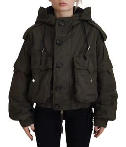 DSQUARED2 Jacke Baumwolle grün mit Kapuze Cargo Knopf Damen IT38/US4/XS 2020usd - Bild 1 von 13