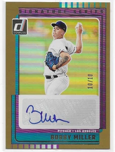 2025 Donruss Signature Series Gold #81 Bobby Miller Los Angeles Dodgers SP 10/10 - Picture 1 of 2