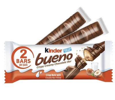 Crema de chocolate con leche y avellanas Kinder Bueno, 2 barras envueltas individualmente, 1,5 oz Foto 1 de 4