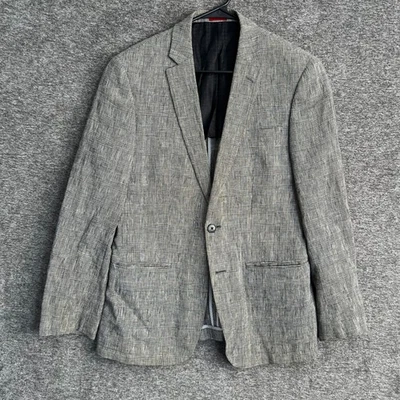 John Varvatos Blazer Jacket Mens Sz 36R Plaid Herringbone Dress Coat - Image 1 of 4