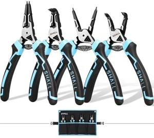 Snap Ring Pliers Set, 4-Piece Heavy Duty 7" Snap Ring Pliers, Snap Ring Plier... - Picture 1 of 7