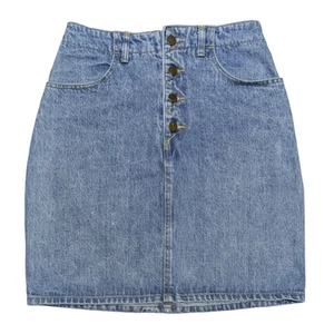 Vintage 80s Georges Marciano Guess Denim Skirt Women 30 (27x19) Blue Jean Preppy - Picture 1 of 11