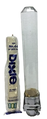 Dispensador de tazas Dixie vintage años 30 DR'S Institution vidrio MCM tazas vidrio agrietado Foto 1 de 4