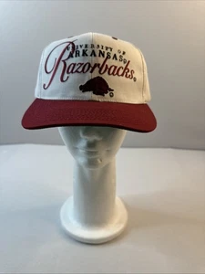 VINTAGE Arkansas Razorbacks Mütze Kappe Druckknopflasche Signaturen, Einheitsgröße Herren 80er neu ohne Etikett - Bild 1 von 7
