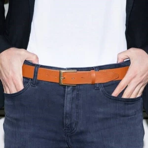 Men's Leather Tan Color Belt for Men 1.5" Wide Mens Trouser Belt adjustable belt - Picture 1 of 10