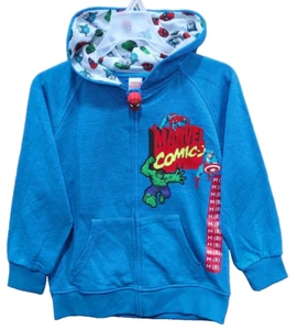 Marvel Comics Boys Character Hooded Zip Up Jacket Blue Medium (8)  O10 - Picture 1 of 12