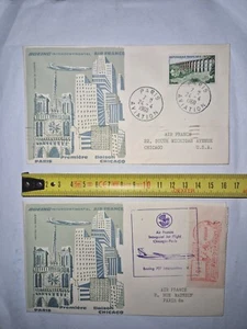 AIR FRANCE Cargo jet 1965 PREMIER VOL PARIS NEW YORK enveloppes officielles - Foto 1 di 11