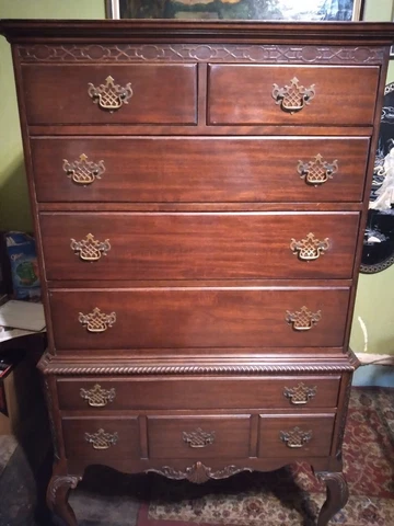 Antique Vintage Mahogany Chippendale Dresser Cover
