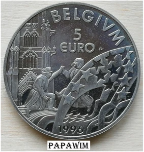 5 euro België/Belgique/Belgien 1996. Albert II. Geen wettig betaalmiddel. - Afbeelding 1 van 2