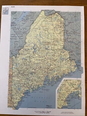 Mapa de colección 1978 Louisiana y Maine Rand McNally Atlas colores vibrantes Foto 1 de 4