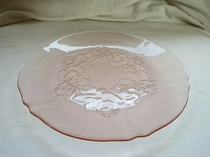 Vintage Arcoroc Frosted Rosa Pink Rosaline Glass Plate - Picture 1 of 4
