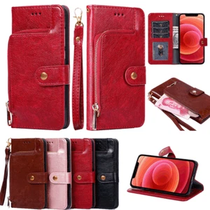 Zip Wallet Case Leather Flip Cover For Sony Xperia L1 L2 XZ1 XZS XR XA1 Z6 Z5 - Picture 1 of 16