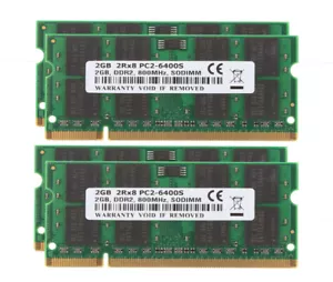 4X 2GB Kit 2Rx8 PC2-6400 Laptop RAM SODIMM Memory DDR2 800Mhz 200Pin Intel CPU - Picture 1 of 12
