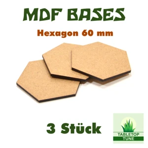BASE MDF / Hexágono 60 mm / 3 mm de grosor / 3 piezas - Imagen 1 de 1