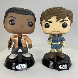 Funko Pop Star Wars Force Awakens Finn #59 & Rogue One Cassian Andor #139 Loose - Picture 1 of 9