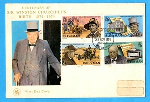 Isle of Man FDC 1974 Churchill Issue - Picture 1 of 2