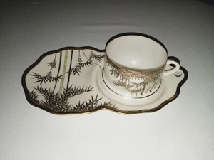 Vtg William Rae Tor Road Kobe Eggshell Porcelain Cup Snack Plate Set Japan - Picture 1 of 5