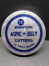 12 Miniature Aspic or Jelly Cutters; Made in Italy; Vintage in Original Tin