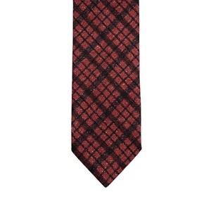 $290 ITALO FERRETTI Tie Check Red 100% Wool Handmade in Italy BIJAN - Picture 1 of 3