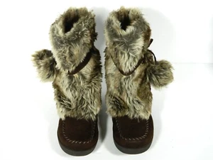 American Eagle DAMENSTIEFEL BRAUN KUNSTWILDLEDER & FELL GRÖSSE 8 - Bild 1 von 7