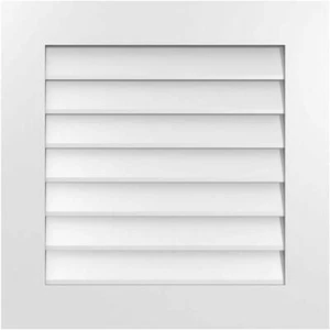 Ekena Millwork 26" x 26" Gable Louver Vent Paintable Non-Functional PVC White - Picture 1 of 6