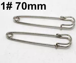 20 Silver Metal Durable Large Safety Brooch Pin 70mm Fastening Sewing Kilt Scarf - Picture 1 of 6