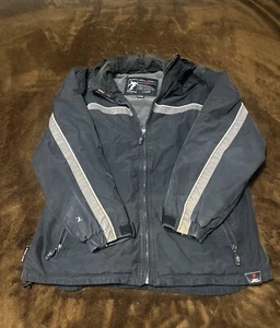 Men's ZeroXposur Black Down Insulation Hidden-Hood Winter Jacket Size L - Picture 1 of 7